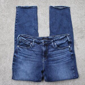 Silver Jeans Mens 34x31 Blue Suki Straight 5-Pocket Cotton/Poly Stretch Denim